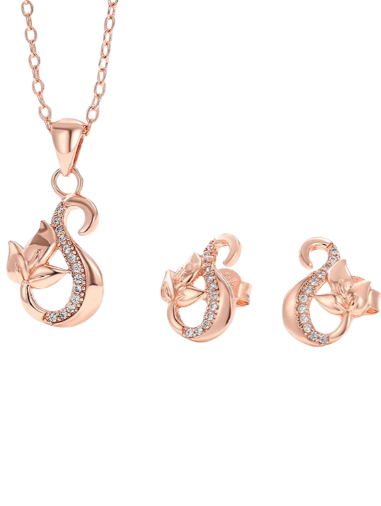 Petal Rose Gold Pendant Set