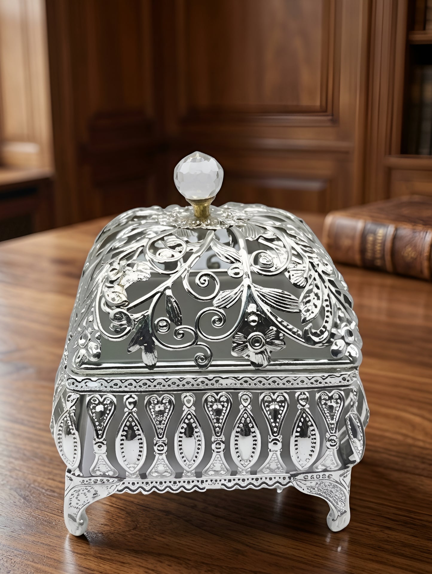 Silver Coated Royal Filigree Casket