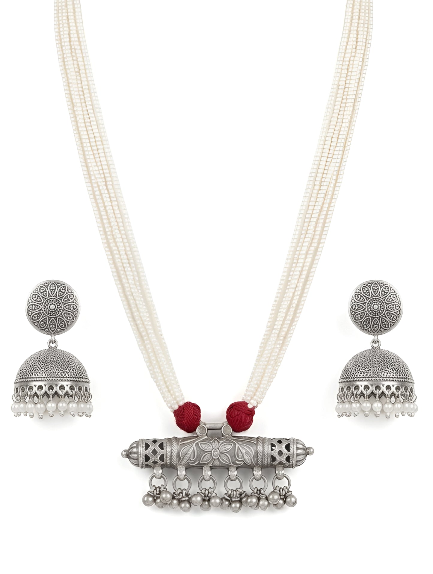 Noor Pearl String Jhumka Necklace