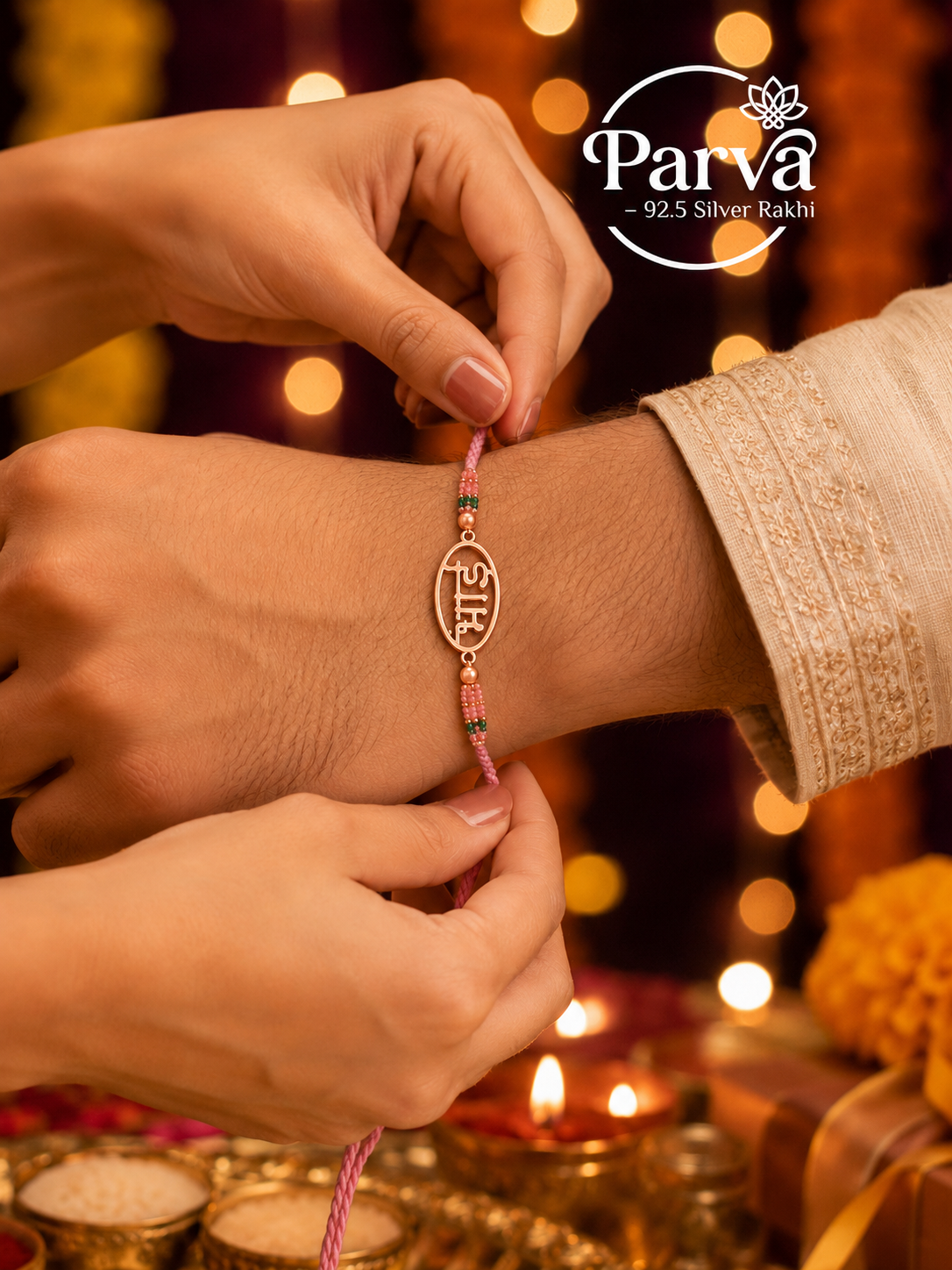 BHAI BLESSINGS SILVER RAKHI