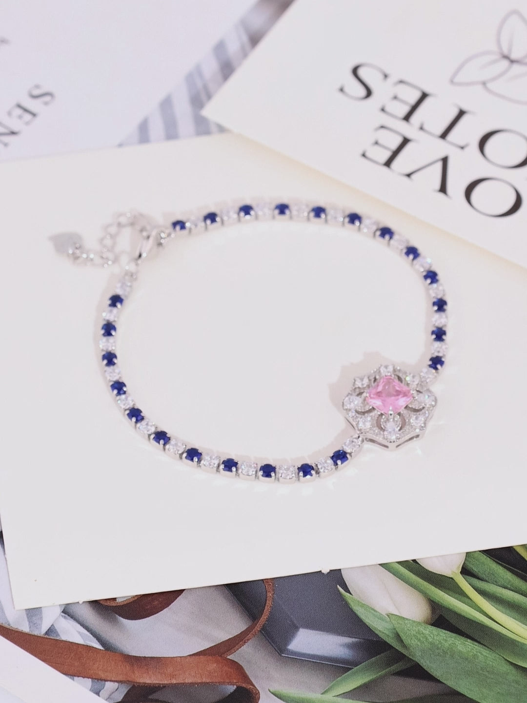 Load and play video in Gallery viewer, SAPPHIRE BLOOM ELEGANCE BRACELET
