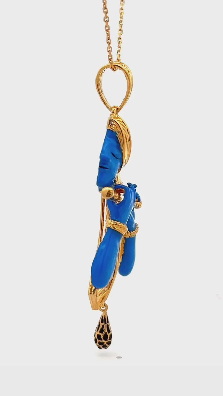 Load and play video in Gallery viewer, PREMIUM DIVINE LORD KRISHNA PENDANT

