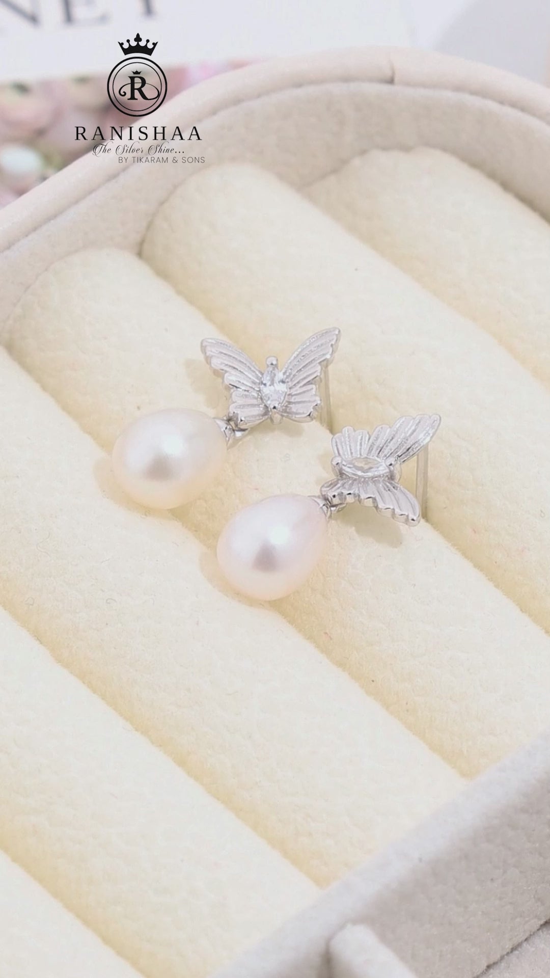 Load and play video in Gallery viewer, PEARL WING SERENADE EARRINGS

