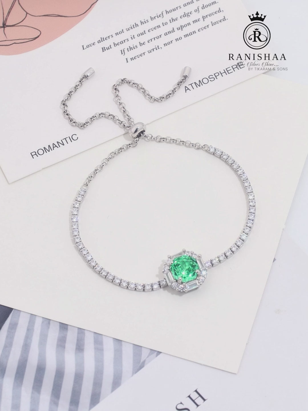 Load and play video in Gallery viewer, MAJESTIC GREEN SPARKLE BRACELET
