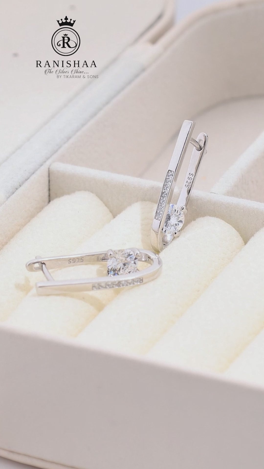 Load and play video in Gallery viewer, NOVA SOLITAIRE HOOP EARRINGS
