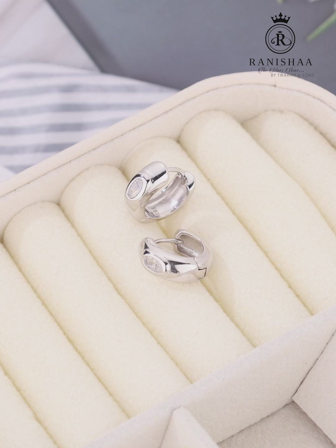Load and play video in Gallery viewer, SILVER SERENITY HOOPS EARRINGS
