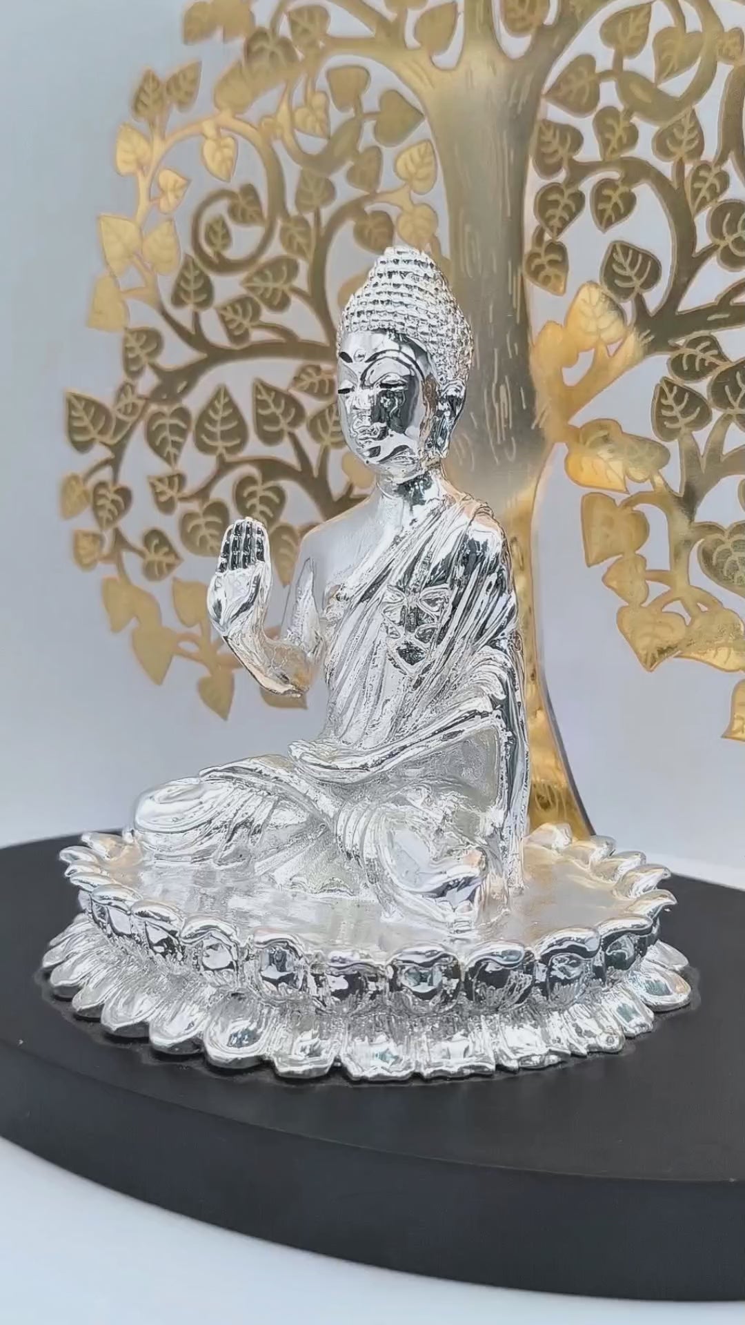 Load and play video in Gallery viewer, Divine Bodhi Buddha Silver Idol
