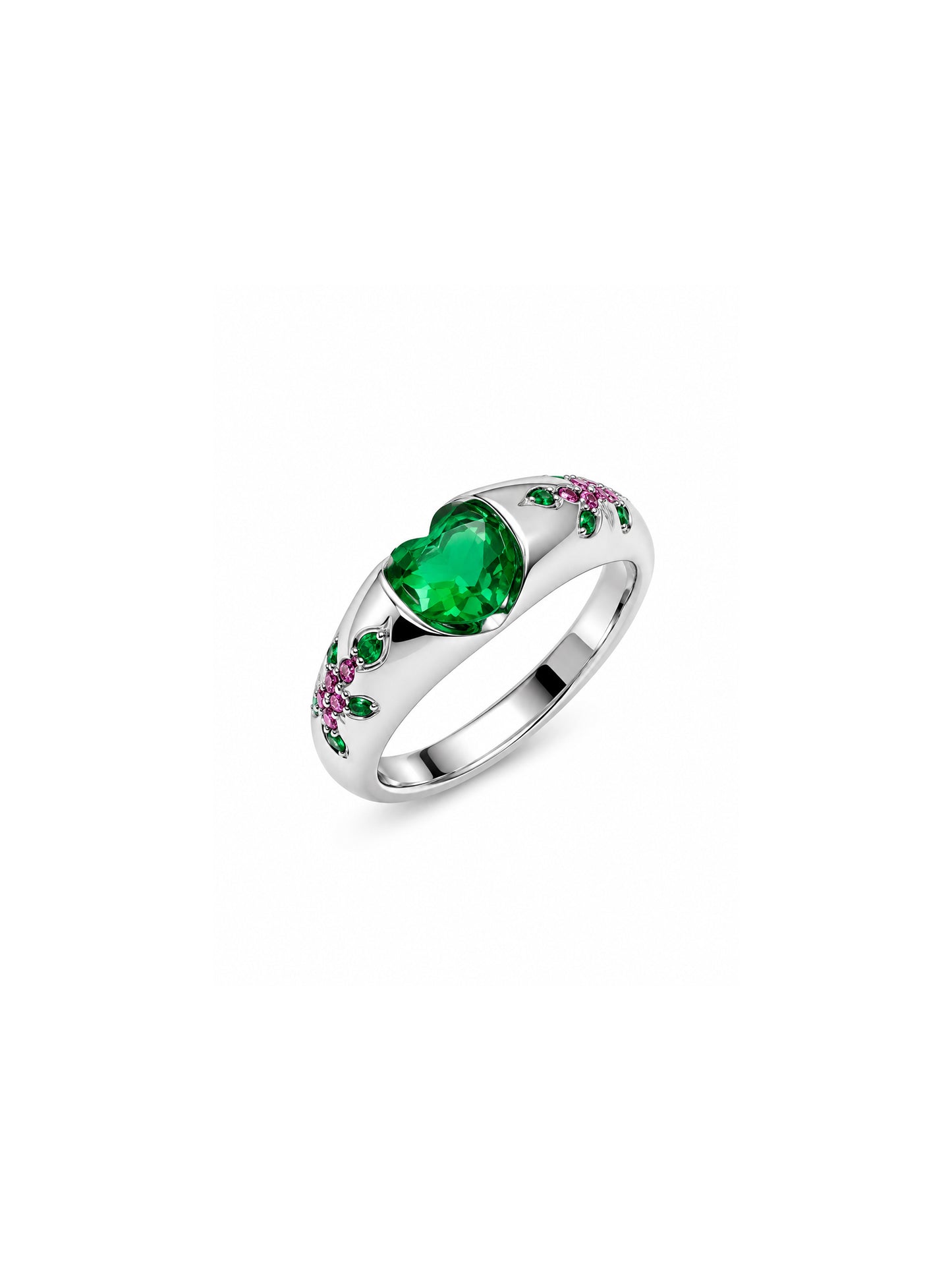 Emerald Petal Ring